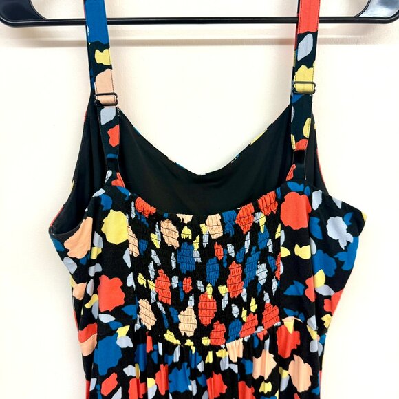 41 Hawthorn L Black Multicolor Abstract Beatriz Clean Maxi Dress with Slit - Picture 8 of 9